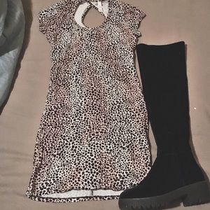 Sexy leopard print body con dress